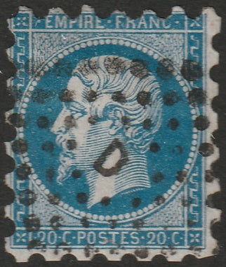 France 1854 Sc 15 used piquage susse Paris "D" cancel