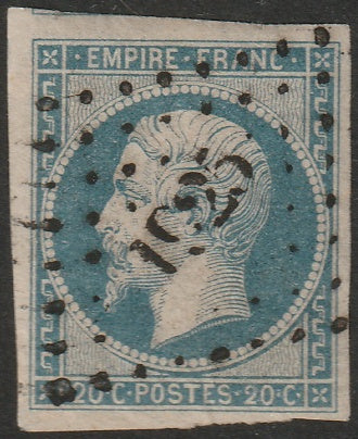 France 1854 Sc 15b used "1925" (Maubeuge) PC cancel