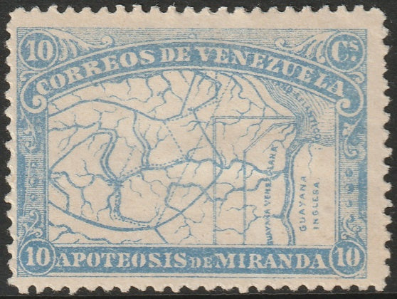 Venezuela 1896 Sc 138 MH* plate scratch