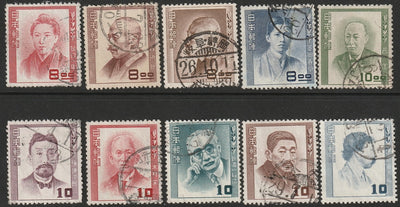 Japan 1951 Sc 488-97 partial set used