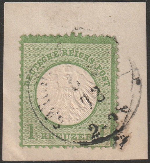 Germany 1872 Sc 7 used on piece