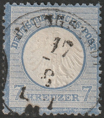 Germany 1872 Sc 10 used Pfungstadt cancel small hinge thin