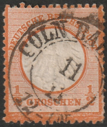 Germany 1872 Sc 3a used Coln Bahnhof cancel