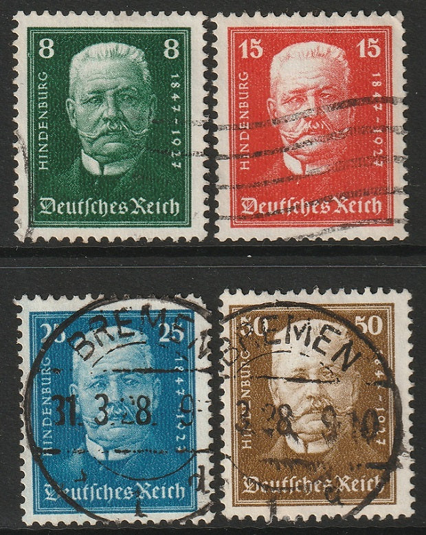 Germany 1927 Sc B19-22 set used