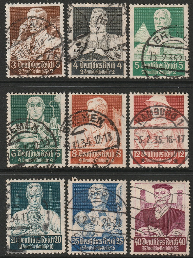 Germany 1934 Sc B59-67 set used