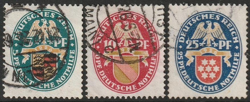 Germany 1926 Sc B15-7 partial set used