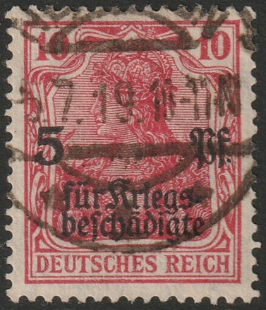 Germany 1919 Sc B1a used red shade