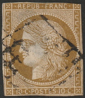 France 1850 Sc 1 used grill cancel large thins