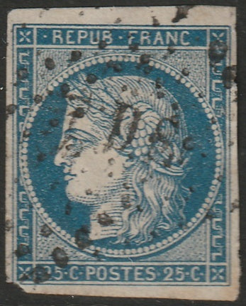 France 1850 Sc 6a used Paris "DS" cancel