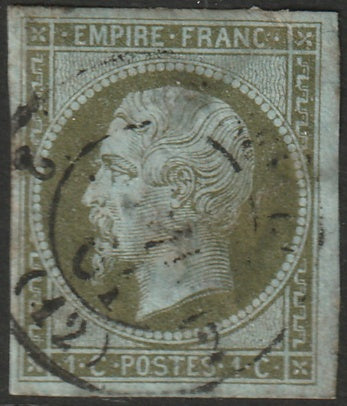 France 1860 Sc 12 used faulty multiple thins