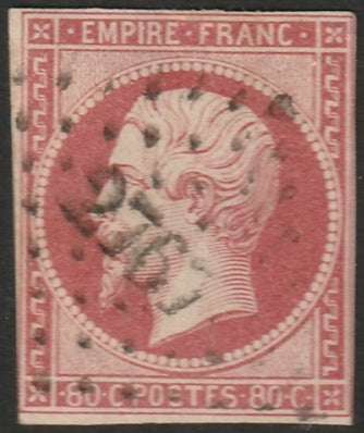 France 1860 Sc 20 used "2767" PC cancel