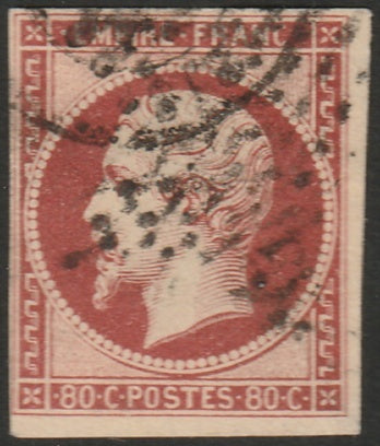 France 1854 Sc 19 used Paris star & date cancels