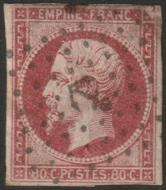 France 1854 Sc 19 used anchor cancel