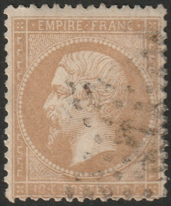 France 1862 Sc 25 used anchor cancel