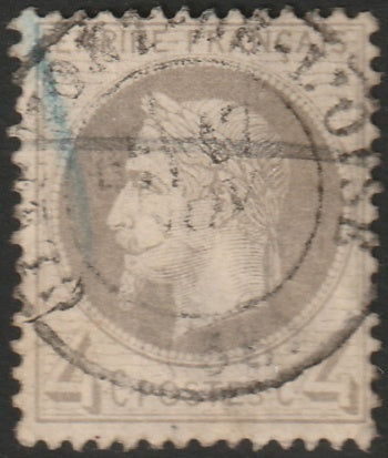 France 1866 Sc 31 used Clermont-de-l'Oise cancel thin