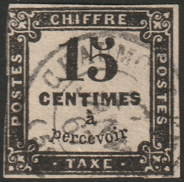 France 1863 Sc J4 postage due used Chaumont cancel