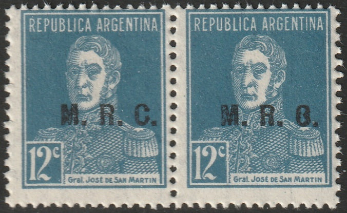 Argentina 1924 Sc OD342 var official pair MNH** with variety