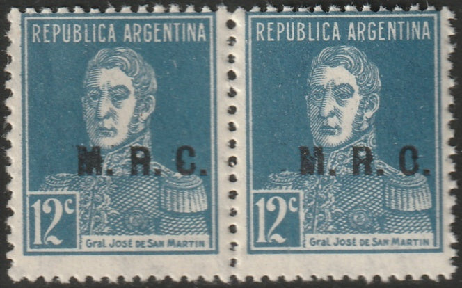 Argentina 1924 Sc OD342 var official pair MNH** with variety