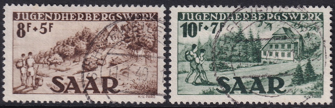 Saar 1949 Sc B65-6 set used expertized Schiffweiler cancels