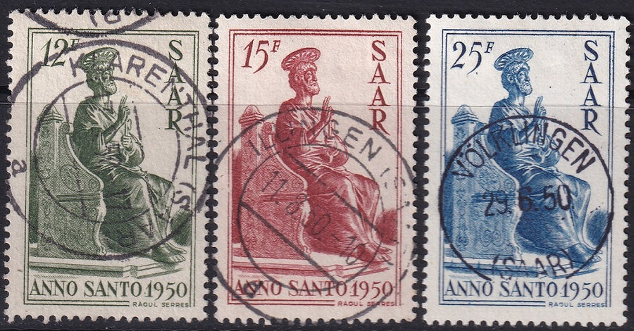 Saar 1950 Sc 222-4 set used