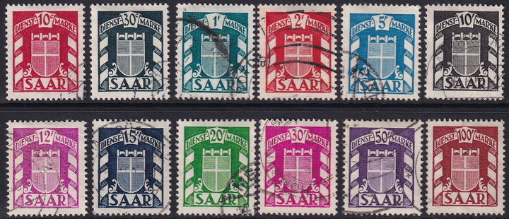 Saar 1949 Sc O27-38 official set used