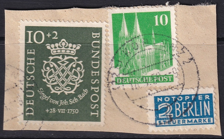 Germany 1950 Sc B314 used on piece Koblenz cancel