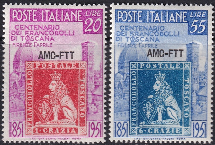 Trieste Zone A 1951 Sc 109-10 set MNH** (110 crease)