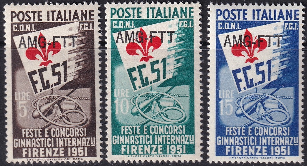 Trieste Zone A 1951 Sc 115-7 set MNH**