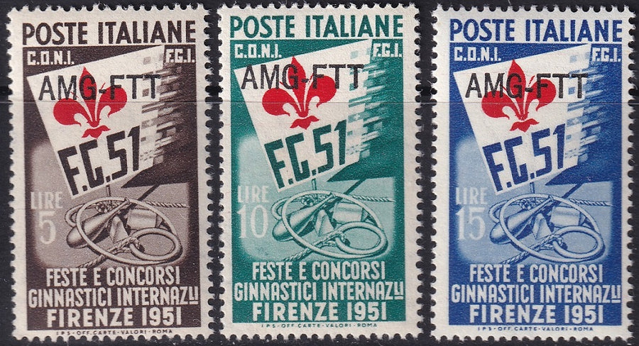 Trieste Zone A 1951 Sc 115-7 set MNH**