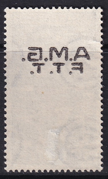 Trieste Zona A 1949 Sc 39 var MLH* variedad sobreimpresión offset (calco) sobre goma