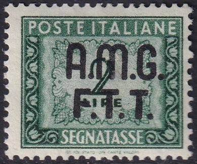 Trieste Zone A 1947 Sc J2 postage due MNH** variety overprint offset (decalco) on gum