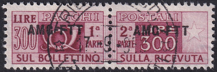 Trieste Zone A 1950 Sc Q24 parcel post used Trieste cancel