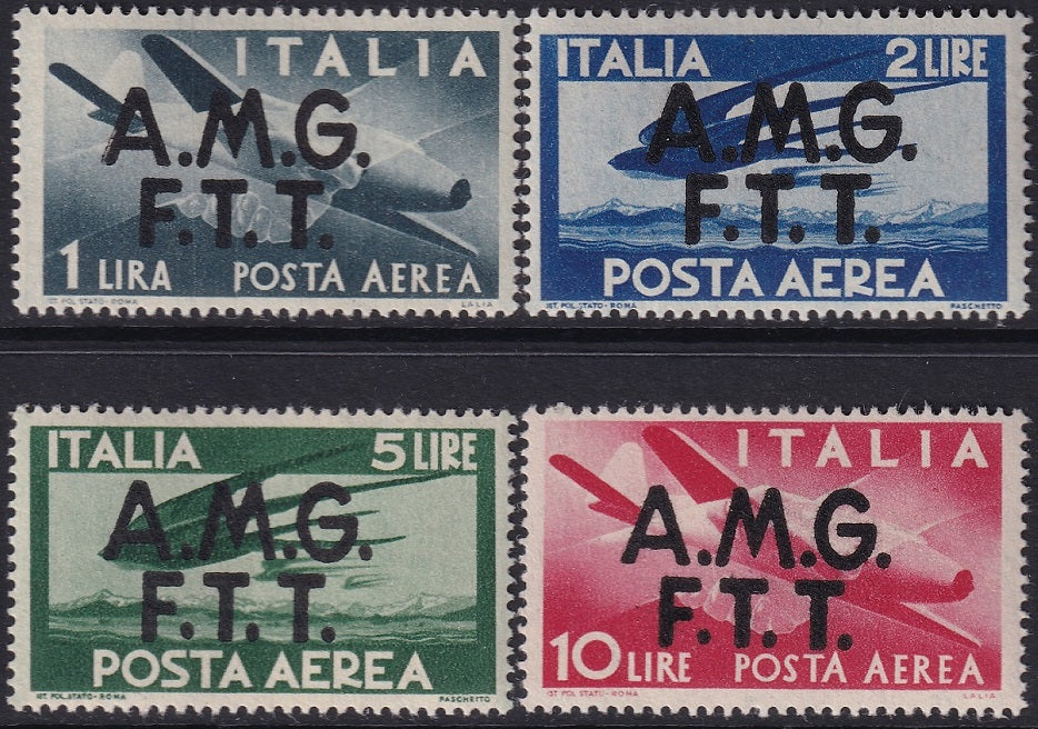 Trieste Zone A 1947 Sc C1-4 air post partial set MLH* disturbed gum