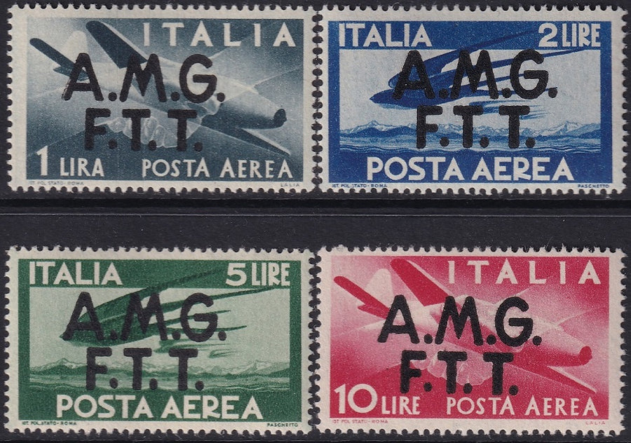 Trieste Zone A 1947 Sc C1-4 air post partial set MLH* disturbed gum