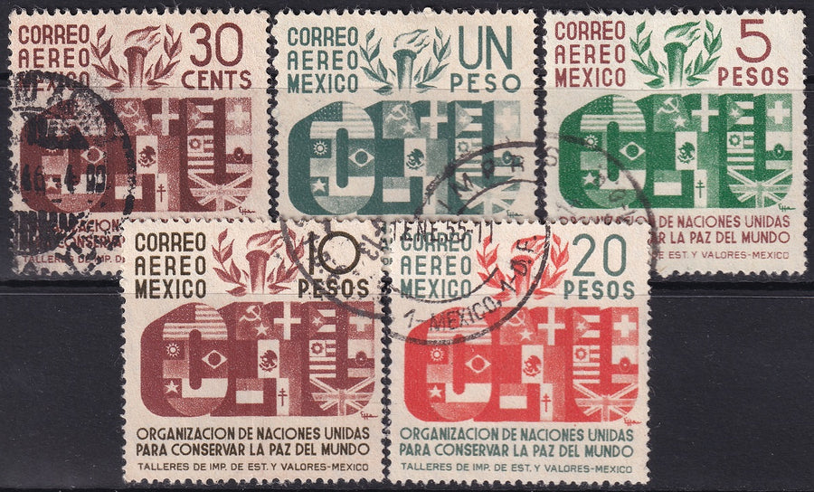 Mexico 1946 Sc C158-62 air post set used