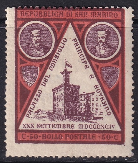 San Marino 1894 Sc 30 MH* disturbed gum small thin