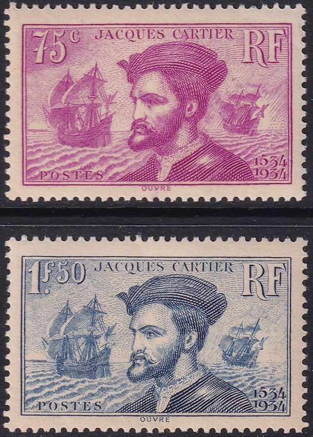 France 1934 Sc 296-7 set MNH** toning