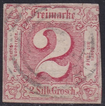 Thurn & Taxis 1861 Sc 11 used trimmed corner