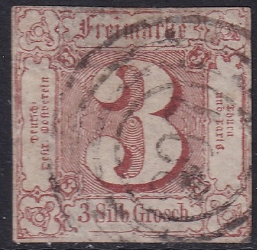 Thurn & Taxis 1861 Sc 12 used "397" (Ransbach) cancel large thin