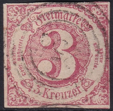 Thurn & Taxis 1862 Sc 53 used "254" (Gräfenthal) cancel