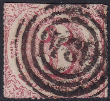 Thurn & Taxis 1862 Sc 53 used "134" (Mainz) cancel