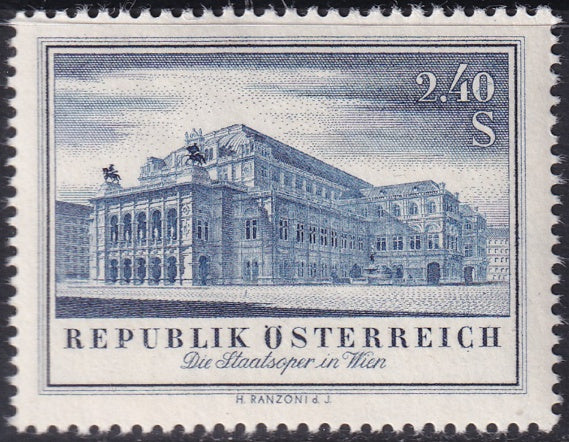 Austria 1955 Sc 607 var MNH** "hydrant" plate flaw