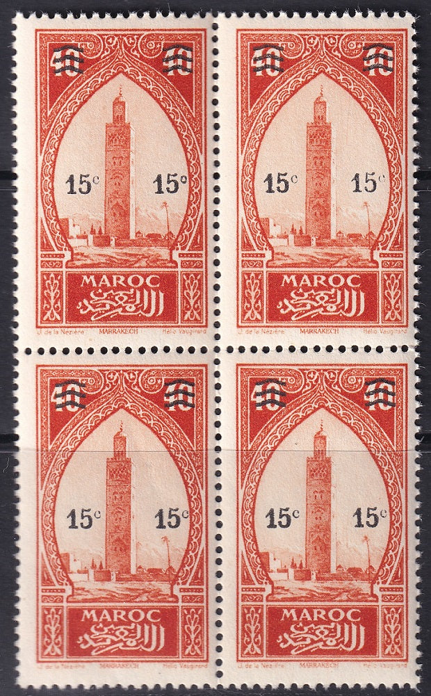 French Morocco 1930 Sc 120 block MNH**