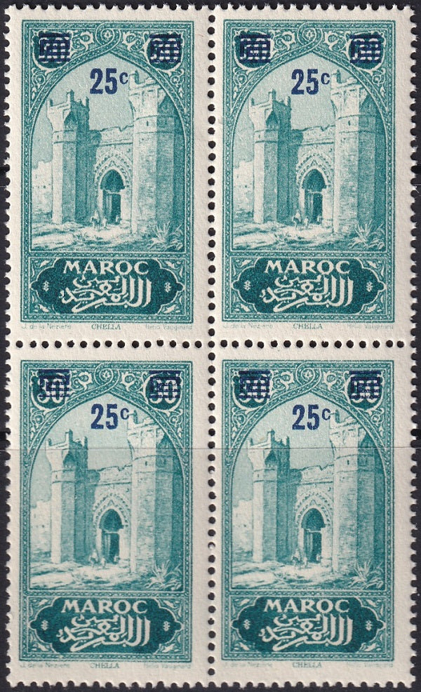 French Morocco 1931 Sc 121 block MNH**