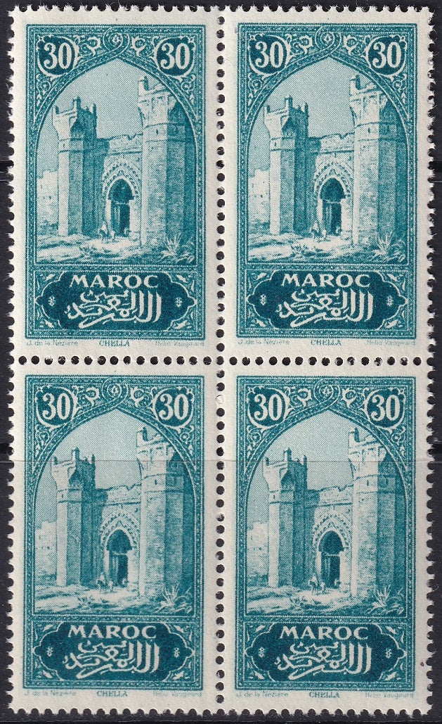 French Morocco 1927 Sc 100 block MNH**