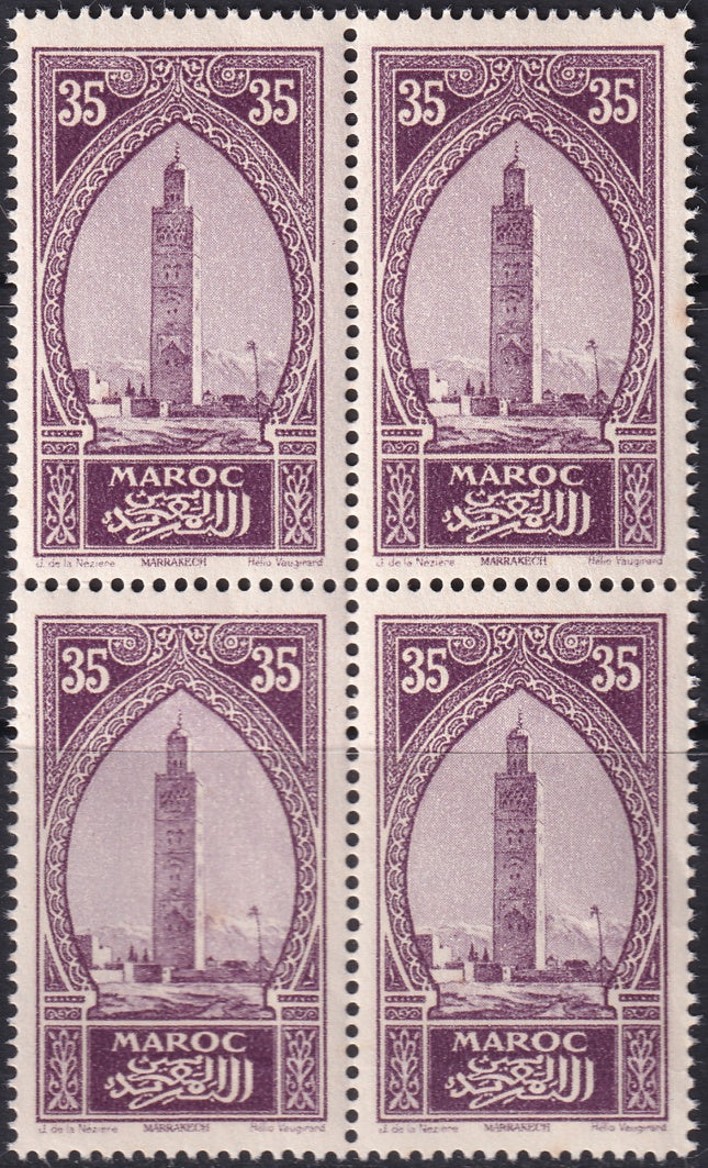 French Morocco 1923 Sc 101 block MNH**