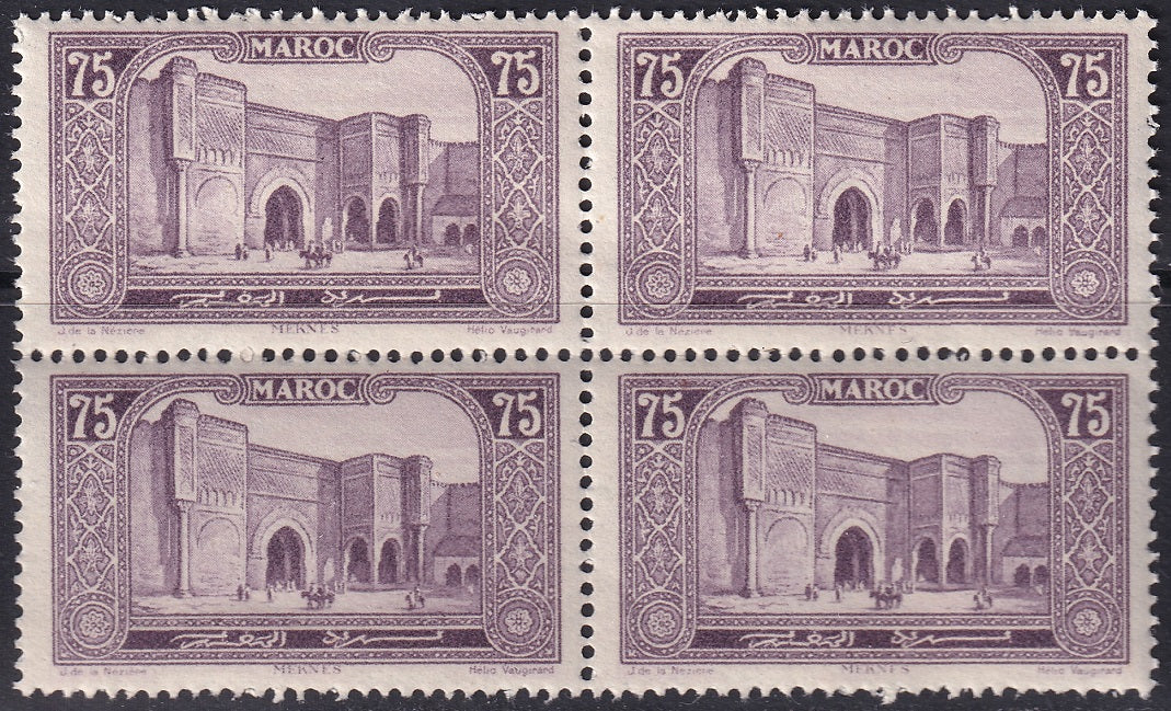 French Morocco 1927 Sc 107 block MNH**