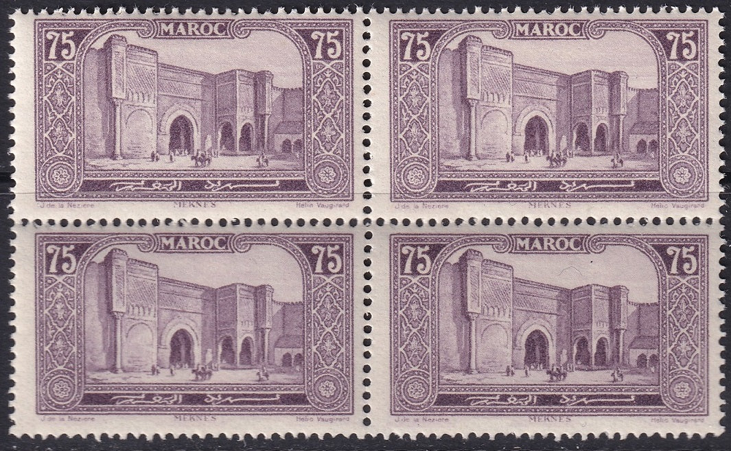 French Morocco 1927 Sc 107 block MNH**