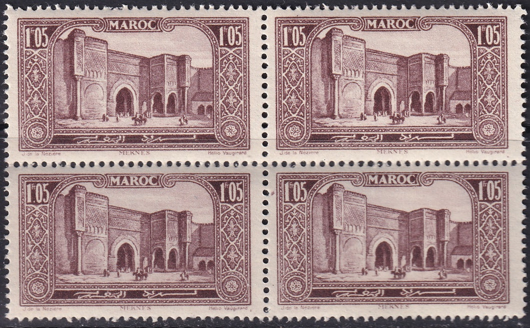 French Morocco 1927 Sc 109 block MNH**
