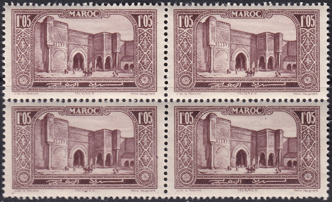 French Morocco 1927 Sc 109 block MNH**